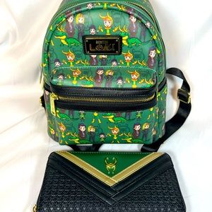 Loungefly Loki Versions Variants Mini Backpack BoxLunch Exclusive WITH Wallet